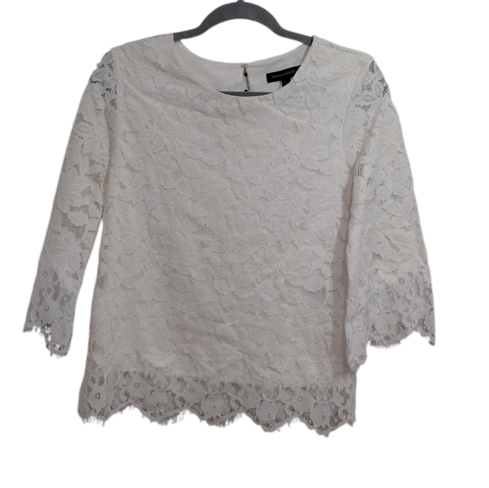 Banana Republic Cream Lace Blouse